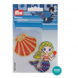 Iron-on Patch Embroidery Motif - Mermaid and Shell